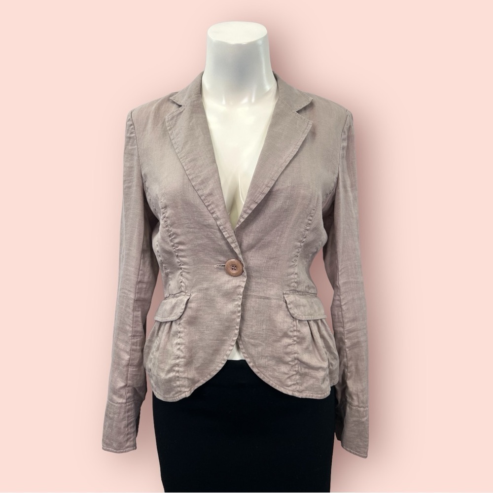 REPEAT Ladies Summer Blazer Jacket Size 40/M  100% Linen Canvas